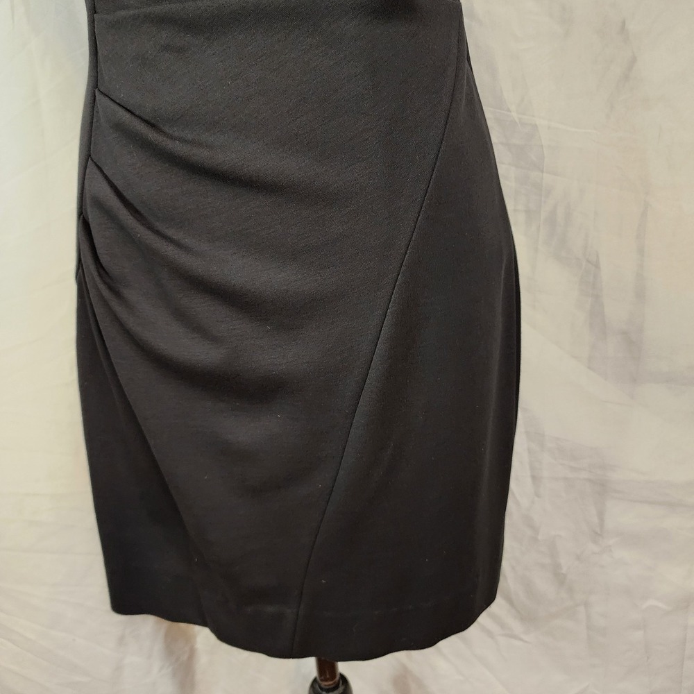 MILLY Size Large LBD Ruched Tucked Rose Gold Exposed Zipper Mini Cocktail Dress - Picture 9 of 10